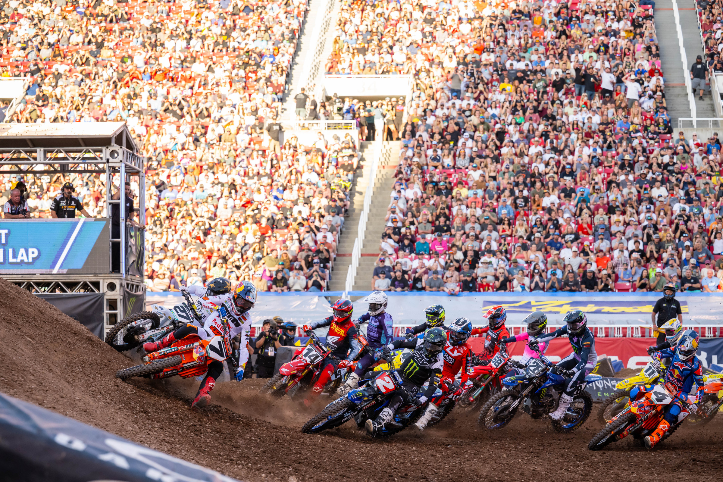 The championship players were up front early in the 450SX main event.